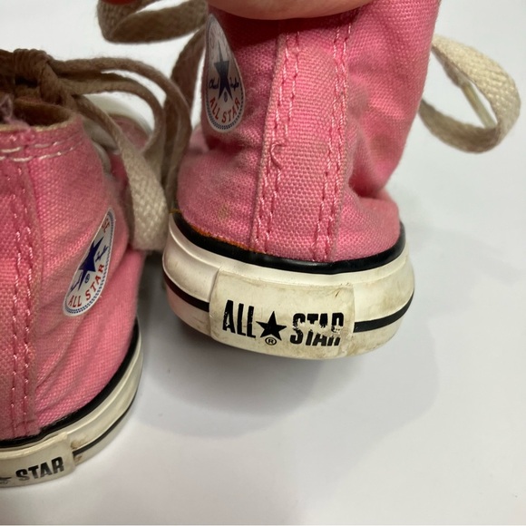 Converse all star pink hightop sneakers kids size 4 trendy punk casual - Picture 6 of 8